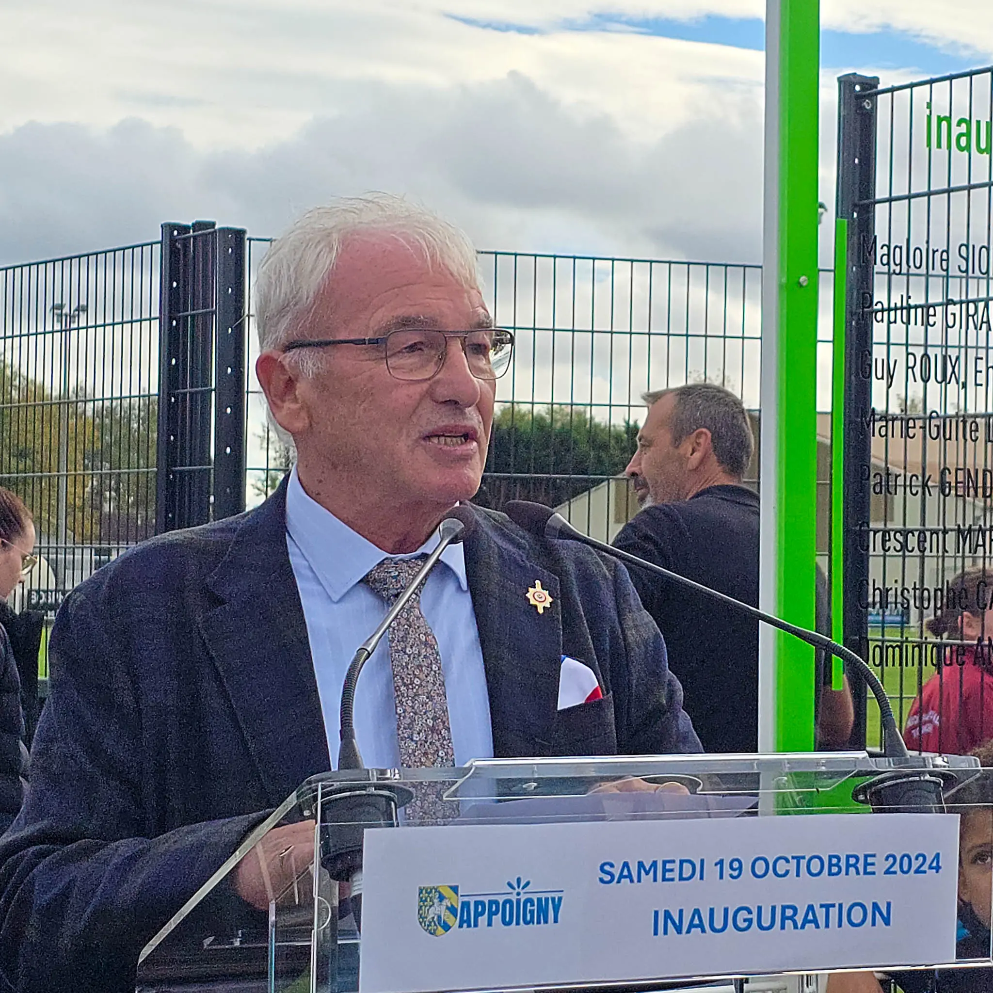 Daniel Grenon, député de l’Yonne, prononce un discours lors d’une inauguration officielle à Appoigny